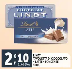 Deco Supermercati Lindt tavoletta di cioccolato, latter, fondente offerta