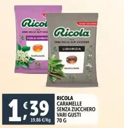 Deco Supermercati Ricola caramelle senza zucchero offerta