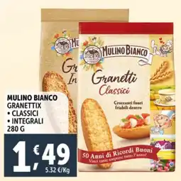 Deco Supermercati Mulino bianco granettix classici, integrali offerta