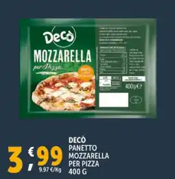 Deco Supermercati Decò panetto mozzarella per pizza offerta