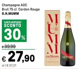 Iper La Grande Champagne AOC Brut Cordon Rouge G.H.MUMM offerta