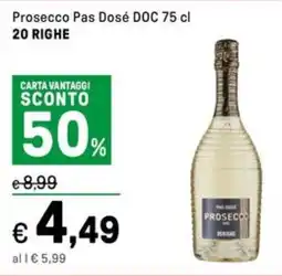 Iper La Grande Prosecco Pas Dosé DOC 20 RIGHE offerta