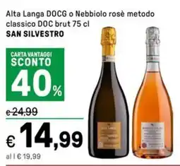 Iper La Grande Alta Langa DOCG o Nebbiolo rosè metodo classico DOC brut SAN SILVESTRO offerta
