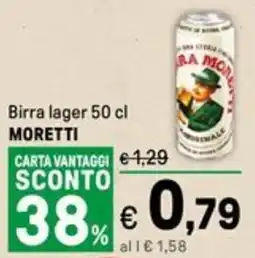 Iper La Grande Birra lager MORETTI offerta