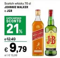 Iper La Grande Scotch whisky JOHNNIE WALKER o J&B offerta