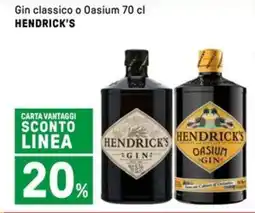 Iper La Grande Gin classico o Oasium HENDRICK'S offerta