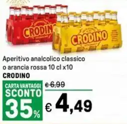 Iper La Grande Aperitivo analcolico classico o arancia rossa CRODINO offerta