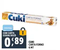 Deco Supermercati Cuki carta forno 6 mt offerta