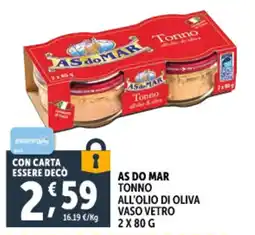 Deco Supermercati As do mar tonno all'olio di oliva vaso vetro offerta