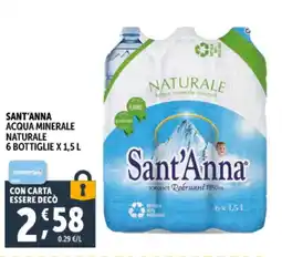 Deco Supermercati Sant'anna acqua minerale naturale offerta
