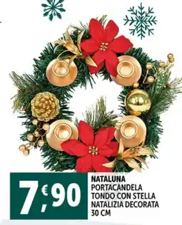 Deco Supermercati Nataluna portacandela tondo con stella natalizia decorata offerta