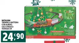 Deco Supermercati Nataluna trenino a batteria con albero, luci e musica offerta