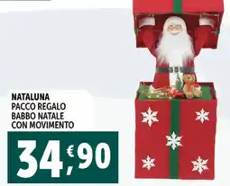 Deco Supermercati Nataluna pacco regalo babbo natale con movimento offerta
