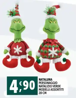 Deco Supermercati Nataluna personaggio natalizio verde offerta