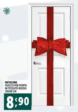 Deco Supermercati Nataluna fiocco per porta in tessuto rosso offerta