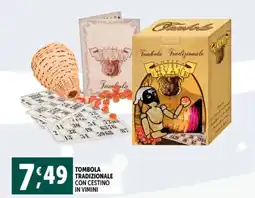 Deco Supermercati Tombola tradizionale con cestino in vimini offerta