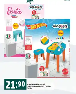 Deco Supermercati Hot wheels barbie scrivania con matite carioca offerta