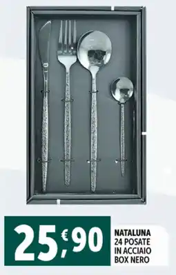 Deco Supermercati Nataluna 24 posate in acciaio box nero offerta
