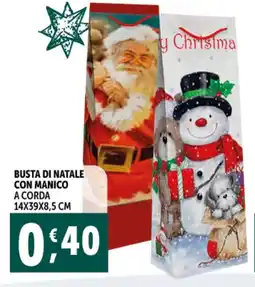 Deco Supermercati Busta di natale con manico a corda offerta