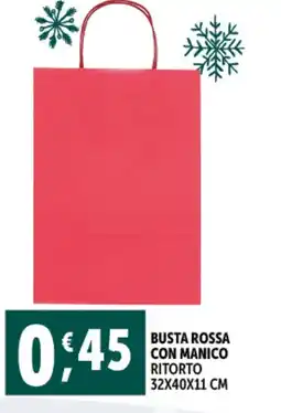 Deco Supermercati Busta rossa con manico ritorto offerta