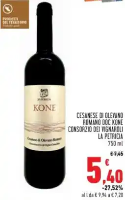 Conad Cesanese di olevano romano doc kone consorzio dei vignaroli la petricia offerta