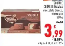 Conad SOUFFLE CUORE DI MAMMA cioccolato bianco, cioccolato offerta