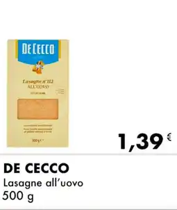 Iper Tosano DE CECCO Lasagne all'uovo offerta