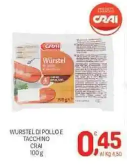 Crai Wurstel di pollo e tacchino CRAI offerta