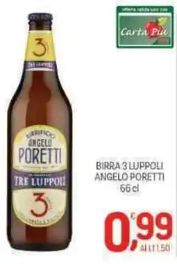 Crai Birra 3 luppoli ANGELO PORETTI offerta