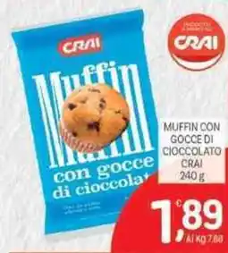 Crai Muffin con gocce di cioccolato CRAI offerta