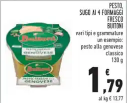 Conad Pesto. sugo ai 4 formaggí fresco BUITONI offerta