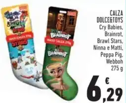 Conad Calza dolce&toys cry babies brainrot, brawl stars, ninna e matti, peppa pig. webboh offerta