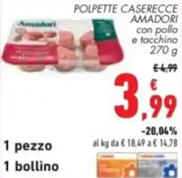 Conad Polpette caserecce amadori con pollo e facchino offerta