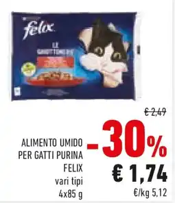 Conad Alimento umido per gatti purina FELIX offerta
