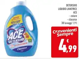 Conad Detersivo liquido lavatrice ACE offerta