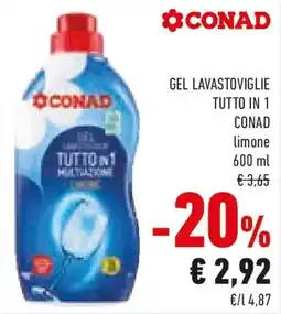 Conad Gel lavastoviglie tutton1 CONAD offerta