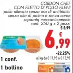 Conad Cordon chef con filetto di pollo FILENI offerta