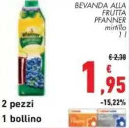 Conad Bevanda alla frutta pfanner mirtillo offerta