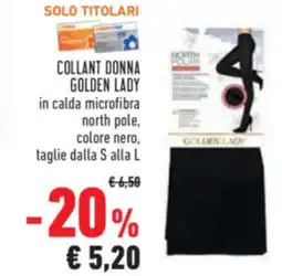 Conad Collant donna golden lady in calda microfibra north pole, colore nero offerta