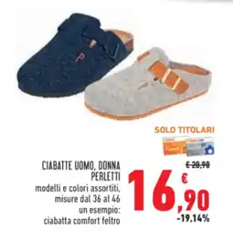 Conad Ciabatte uomo, donna perletti offerta