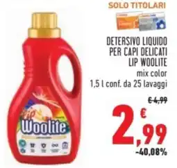 Conad Detersivo liquido per capi delicati lip woolite mix color offerta
