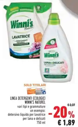 Conad Linea detergenti ecologici WINNI'S NATUREL offerta