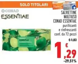 Conad Salviettine multiuso conad essentiae purificanti e rinfrescanti offerta