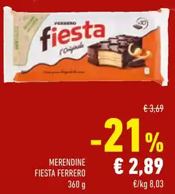 Conad Merendine fiesta FERRERO offerta