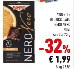 Conad Tavolette di cioccolato nero nero NOVI offerta