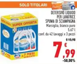 Conad Detersivo liquido per lavatrice spuma di sciampagna marsiglia, bianco puro offerta