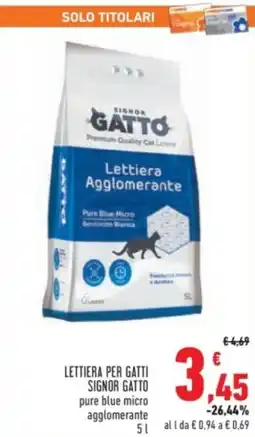Conad Lettiera per gatti signor gatto pure blue micro agglomerante offerta