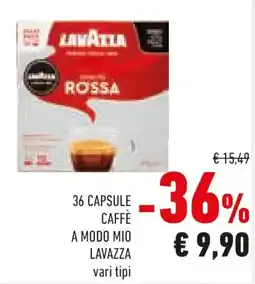 Conad 36 capsule caffè a modo mio LAVAZZA offerta