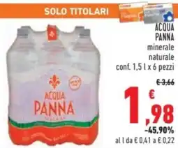 Conad Acqua panna minerale naturale offerta