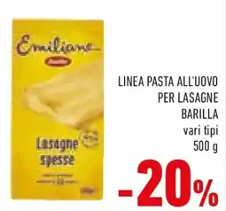 Conad Linea pasta all'uovo per lasagne BARILLA offerta